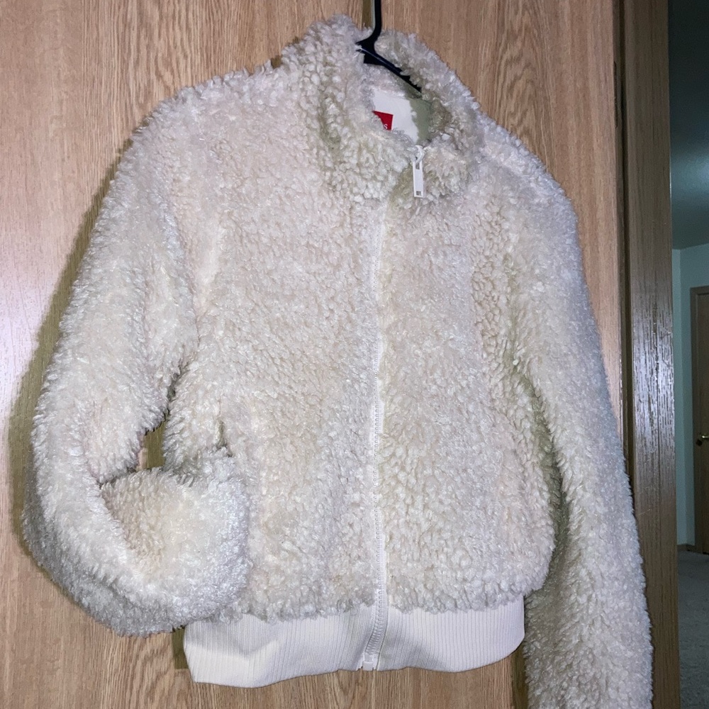 Womens Guess Soft Sherpa Jacket (S)